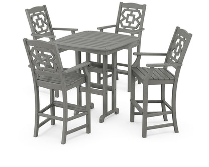 Martha Stewart by POLYWOOD® Chinoiserie 5-Piece Bar Set in Slate Grey