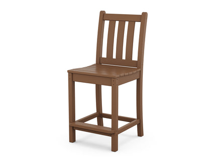 POLYWOOD® Traditional Garden Counter Side Chair in Teak