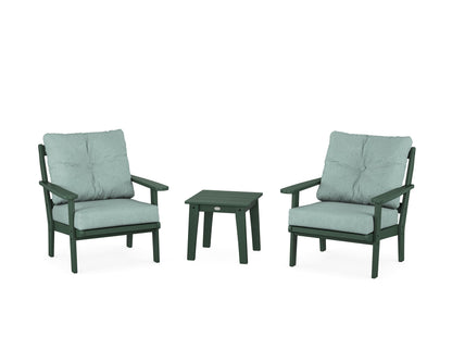 POLYWOOD® Mission 3-Piece Deep Seating Set in Green / Glacier Spa