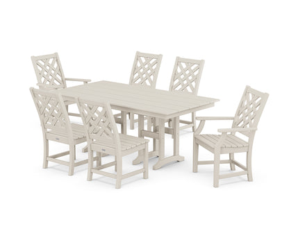Country Living Wovendale 7-Piece Farmhouse Dining Set in Sand