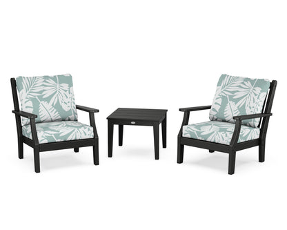 Country Living Wovendale 3-Piece Deep Seating Set in Black / Leaf Glacier Spa