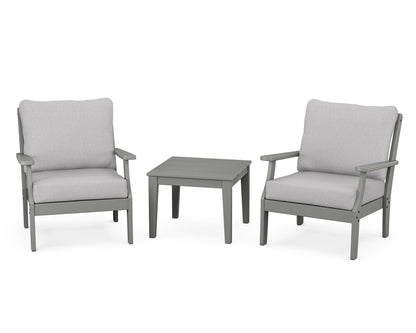 POLYWOOD® Braxton 3-Piece Deep Seating Set in Slate Grey / Granite