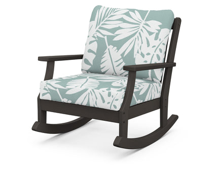 POLYWOOD® Braxton Deep Seating Rocking Chair in Vintage Coffee / Leaf Glacier Spa