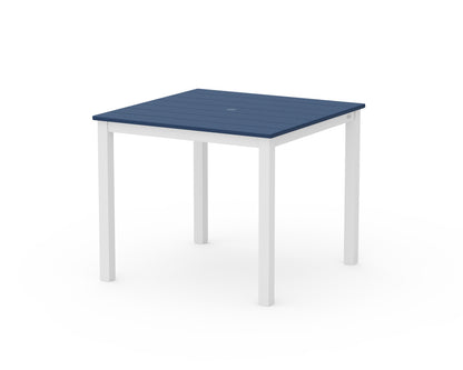 POLYWOOD® Main Street 36" x 36" Dining Table in White / Navy