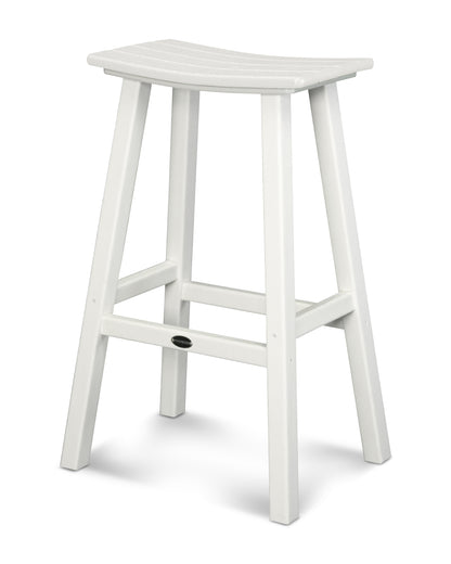 POLYWOOD® Traditional 30" Saddle Bar Stool in White
