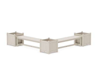 POLYWOOD® 60" Vineyard L- Shaped Planter Bench Corner Set - Large in Sand