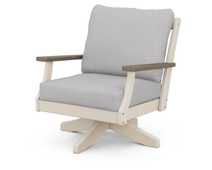 POLYWOOD® Braxton Deep Seating Swivel Chair in Sand / Kona / Granite