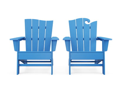 POLYWOOD® Wave 2-Piece Adirondack Set with The Wave Chair Left in Pacific Blue