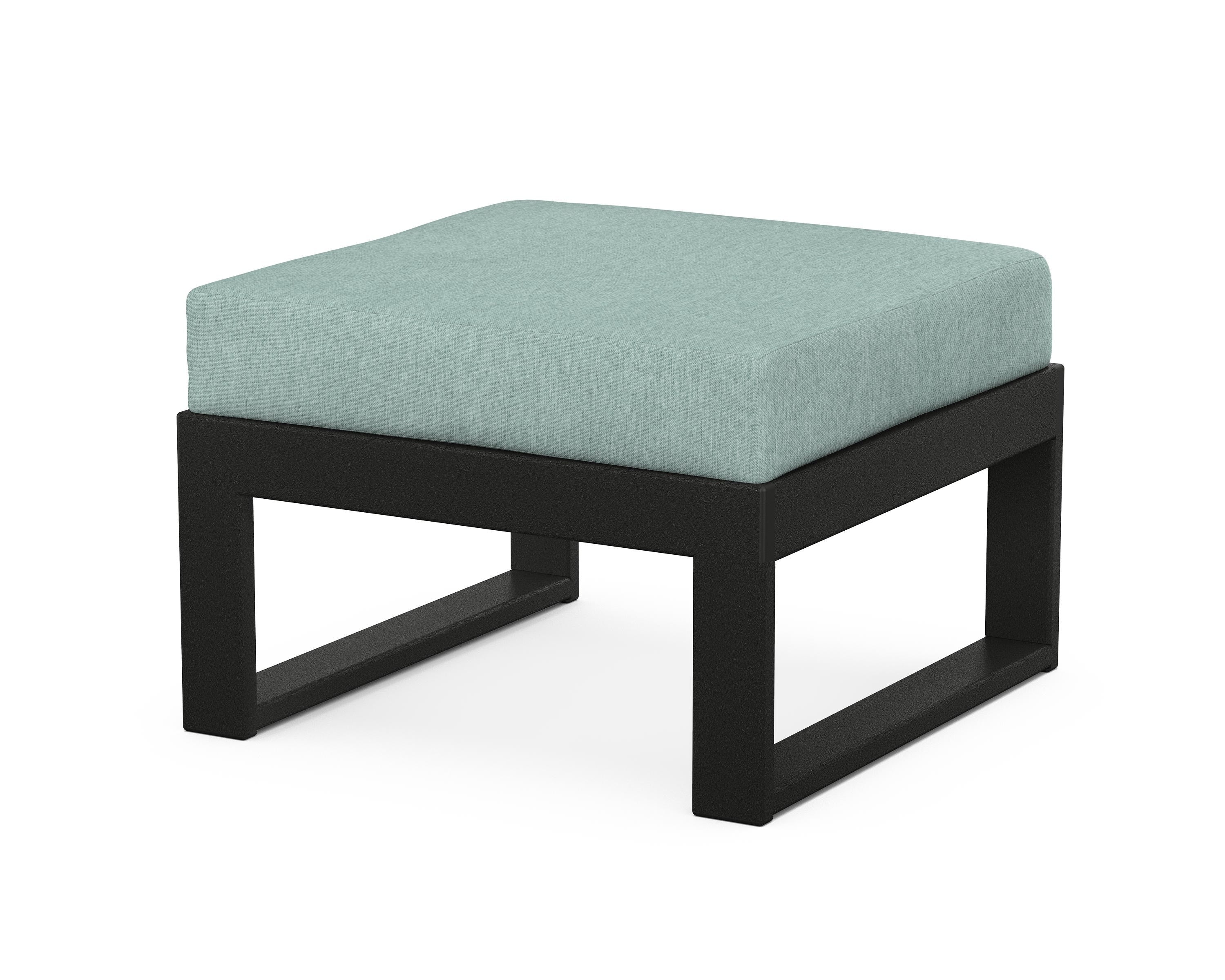 Unbranded Modular Ottoman - Modern in Black / Glacier Spa