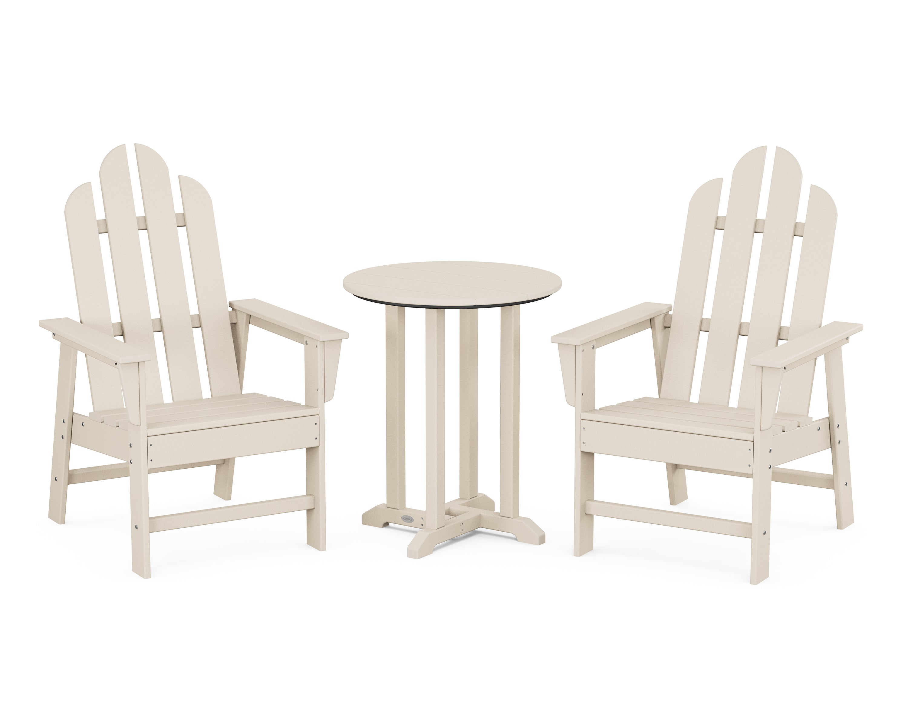 POLYWOOD® Long Island 3-Piece Round Bistro Dining Set in Sand