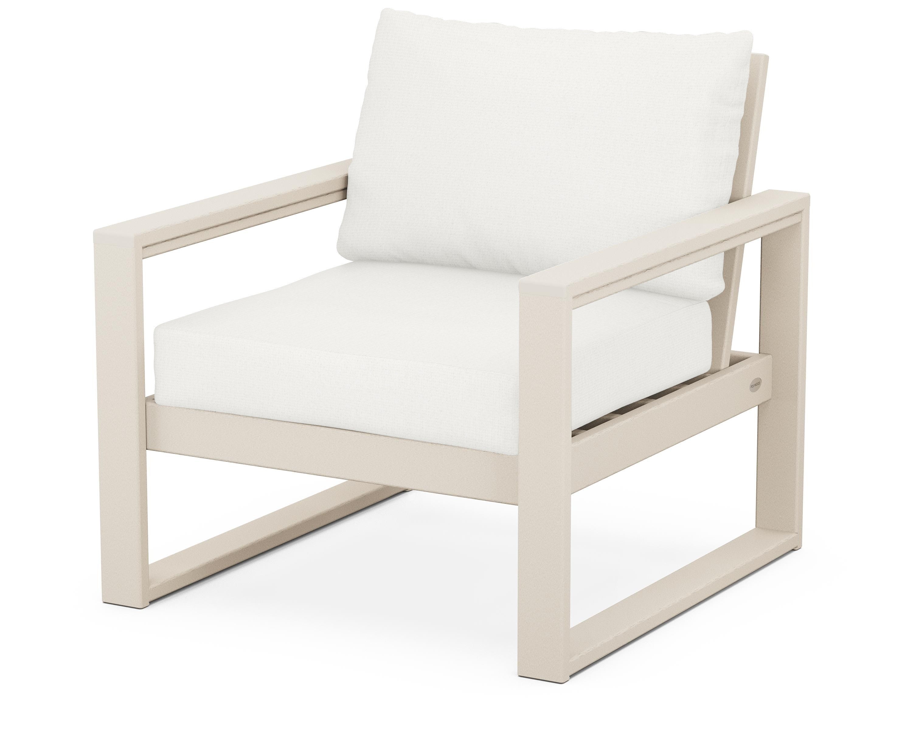 POLYWOOD® EDGE Club Chair in Sand / Natural Linen