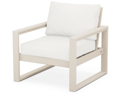 POLYWOOD® EDGE Club Chair in Sand / Natural Linen
