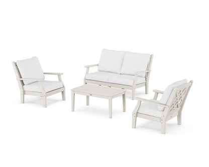 Country Living Wovendale 4-Piece Deep Seating Set with Loveseat in Sand / Natural