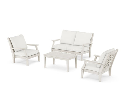 Country Living Wovendale 4-Piece Deep Seating Set with Loveseat in Sand / Natural Linen