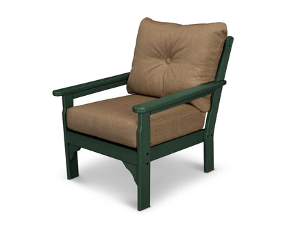 POLYWOOD® Vineyard Deep Seating Chair in Green / Sesame