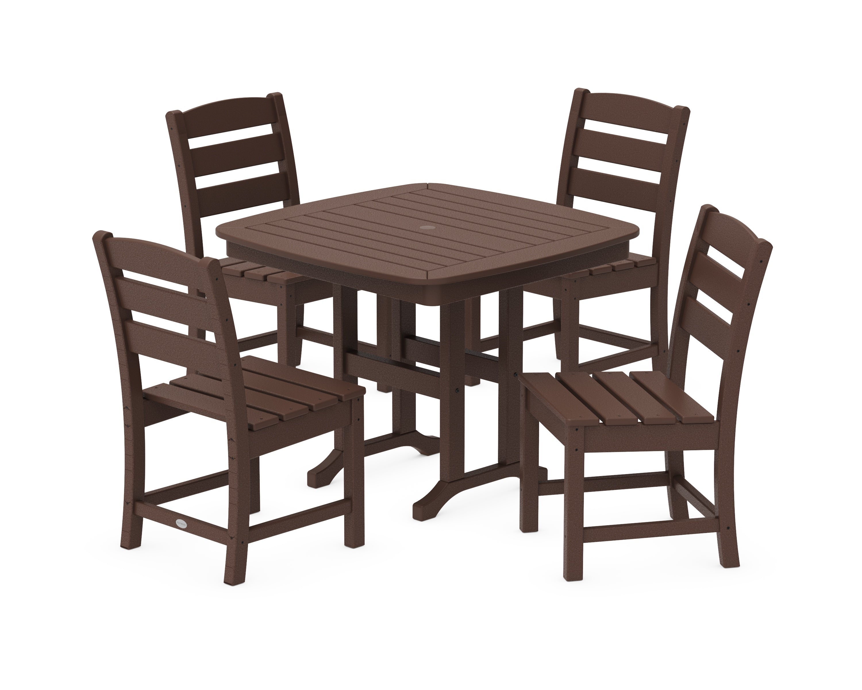 POLYWOOD® Lakeside 5-Piece Side Chair Dining Set in Mahogany