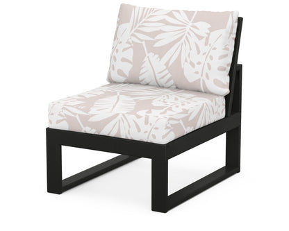 Unbranded Modular Armless Chair in Black / Leaf Dune Burlap