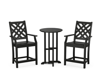 Country Living Wovendale 3-Piece Farmhouse Bistro Counter Set in Black