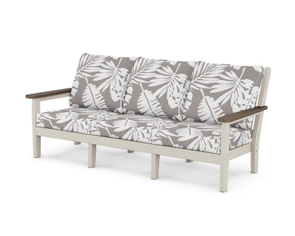 POLYWOOD® Chippendale Deep Seating Sofa in Sand / Kona / Leaf Grey Mist