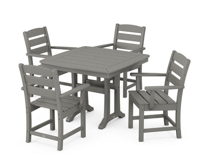 POLYWOOD® Lakeside 5-Piece Dining Set with Trestle Legs in Slate Grey