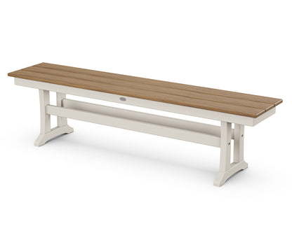 POLYWOOD® Farmhouse Trestle 65" Bench in Sand / Natural