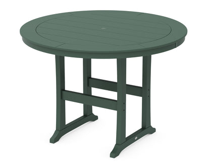 POLYWOOD® Nautical Trestle 60" Round Bar Table in Green