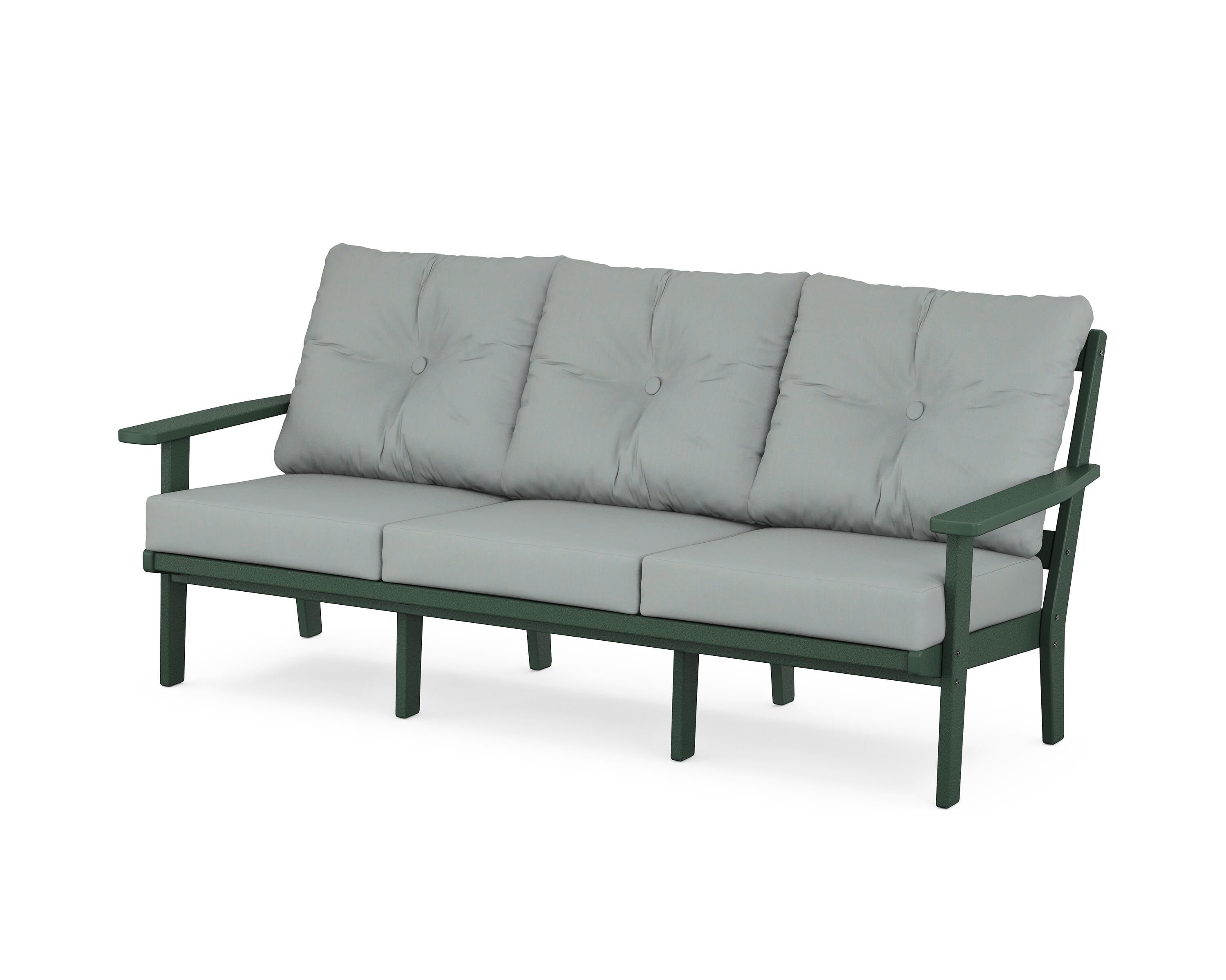 POLYWOOD® Prairie Deep Seating Sofa in Green / Spa