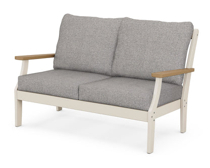 POLYWOOD® Braxton Deep Seating Loveseat in Sand / Natural / Grey Mist
