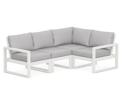 POLYWOOD® EDGE 4-Piece Modular Deep Seating Set in Vintage White / Granite