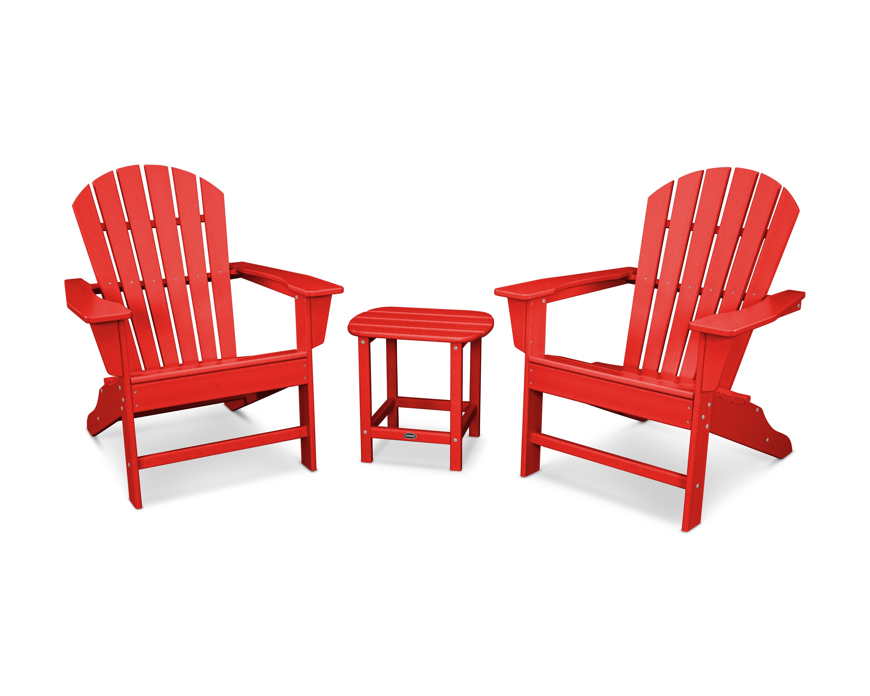 POLYWOOD® South Beach Adirondack 3-Piece Set in Sunset Red