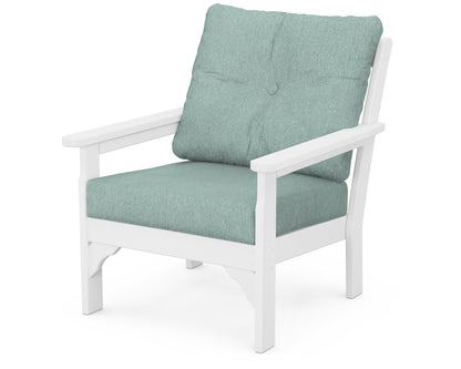 POLYWOOD® Vineyard Deep Seating Chair in White / Glacier Spa