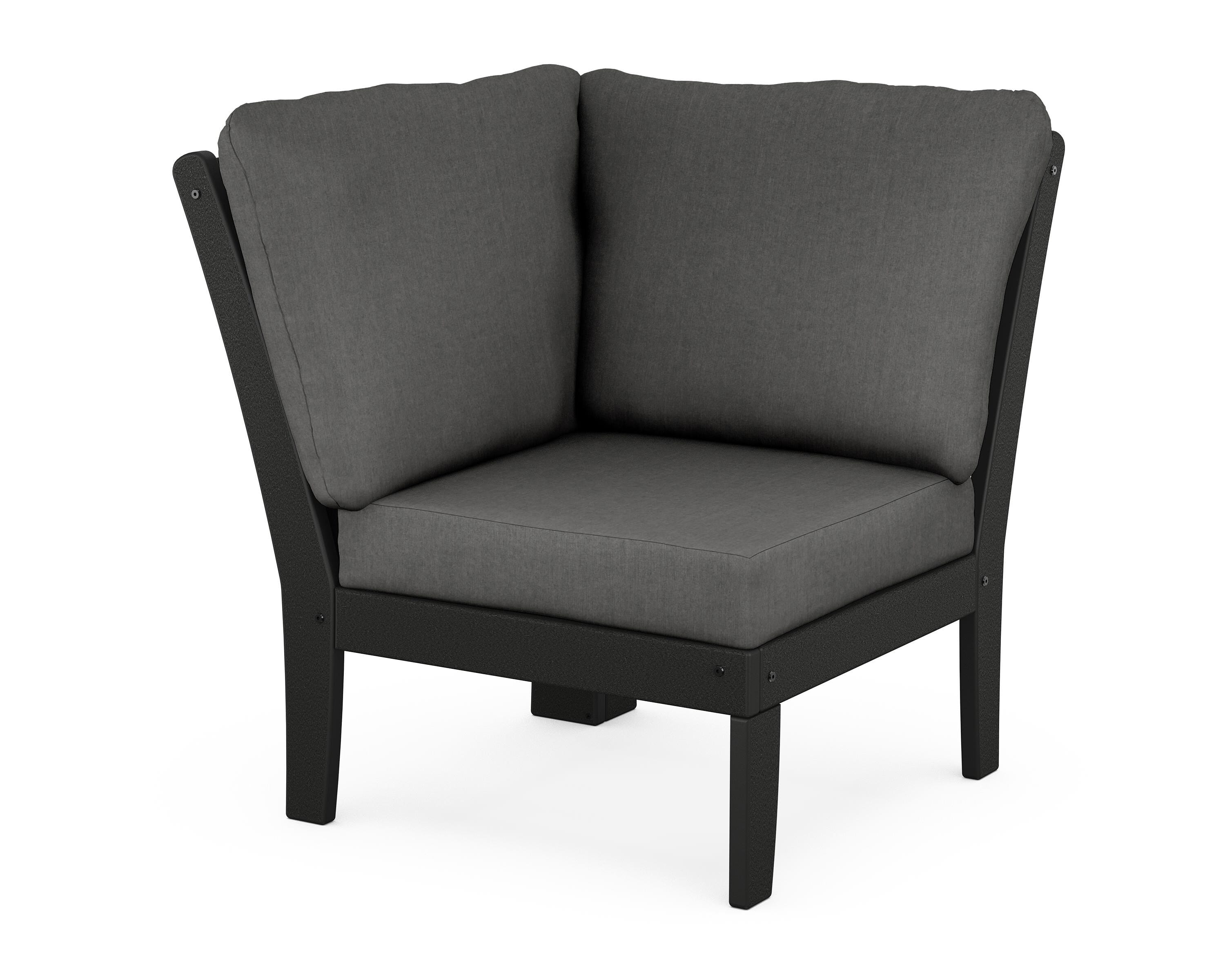 POLYWOOD® Braxton Modular Corner Chair in Black / Spectrum Carbon