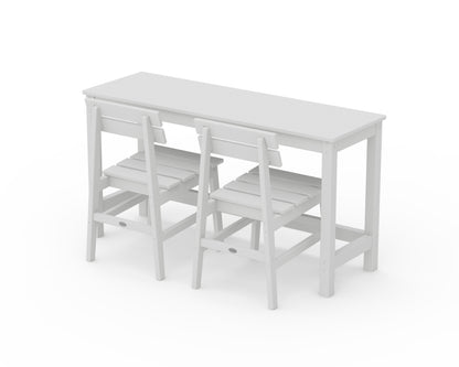 POLYWOOD® Modern Studio Plaza Chair 3-Piece Balcony Set in White
