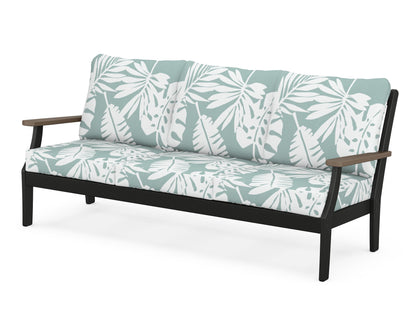 POLYWOOD® Braxton Deep Seating Sofa in Black / Kona / Leaf Glacier Spa