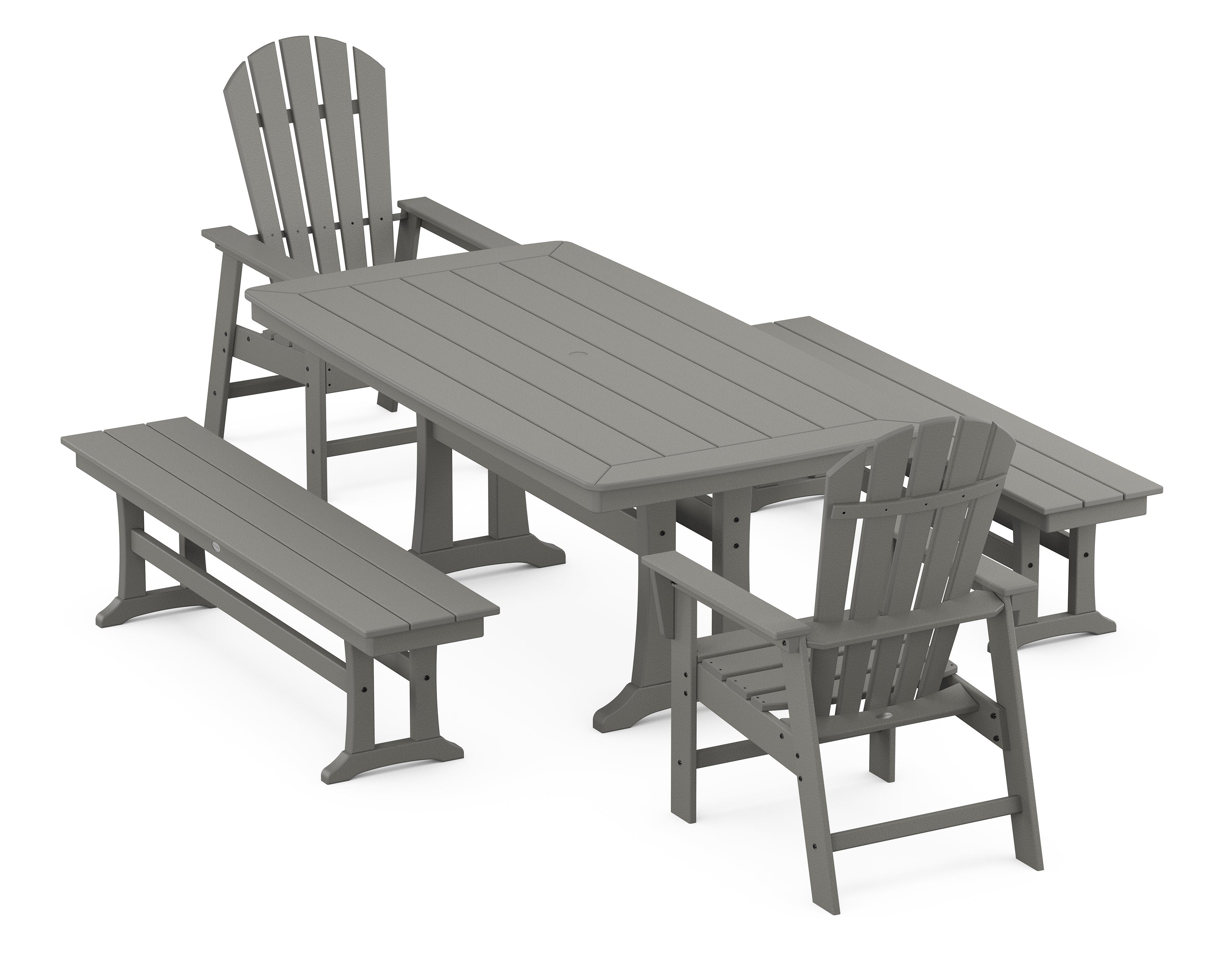 POLYWOOD® South Beach 5-Piece Dining Set with Trestle Legs in Slate Grey