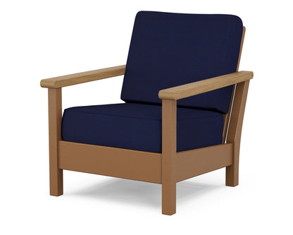 POLYWOOD® Harbour Deep Seating Chair in Teak / Natural / Navy