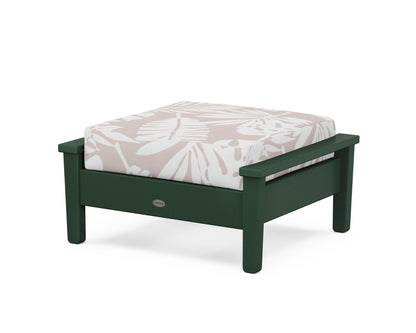 POLYWOOD® Prescott Deep Seating Ottoman in Green / Leaf Dune Burlap