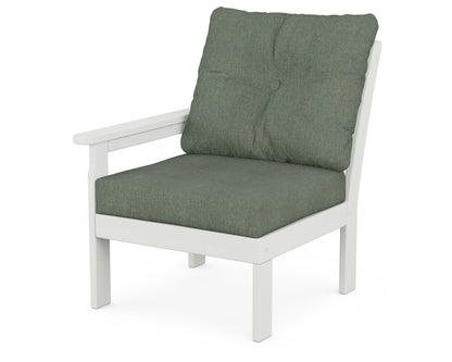 POLYWOOD® Vineyard Modular Left Arm Chair in Vintage White / Cast Sage