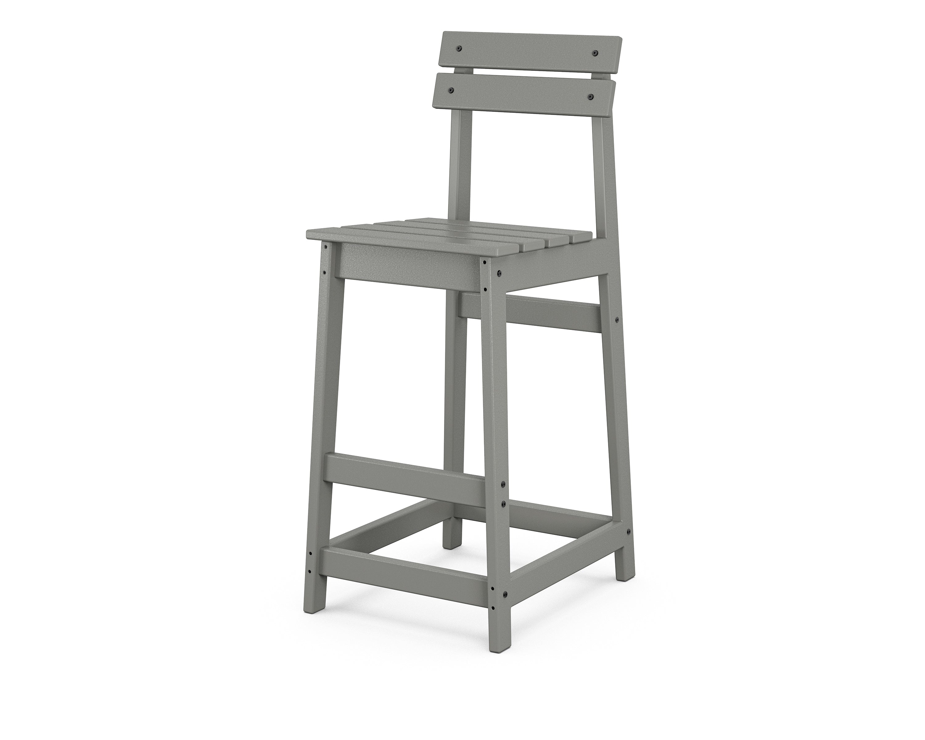 POLYWOOD® Modern Studio Plaza Bar Chair in Slate Grey