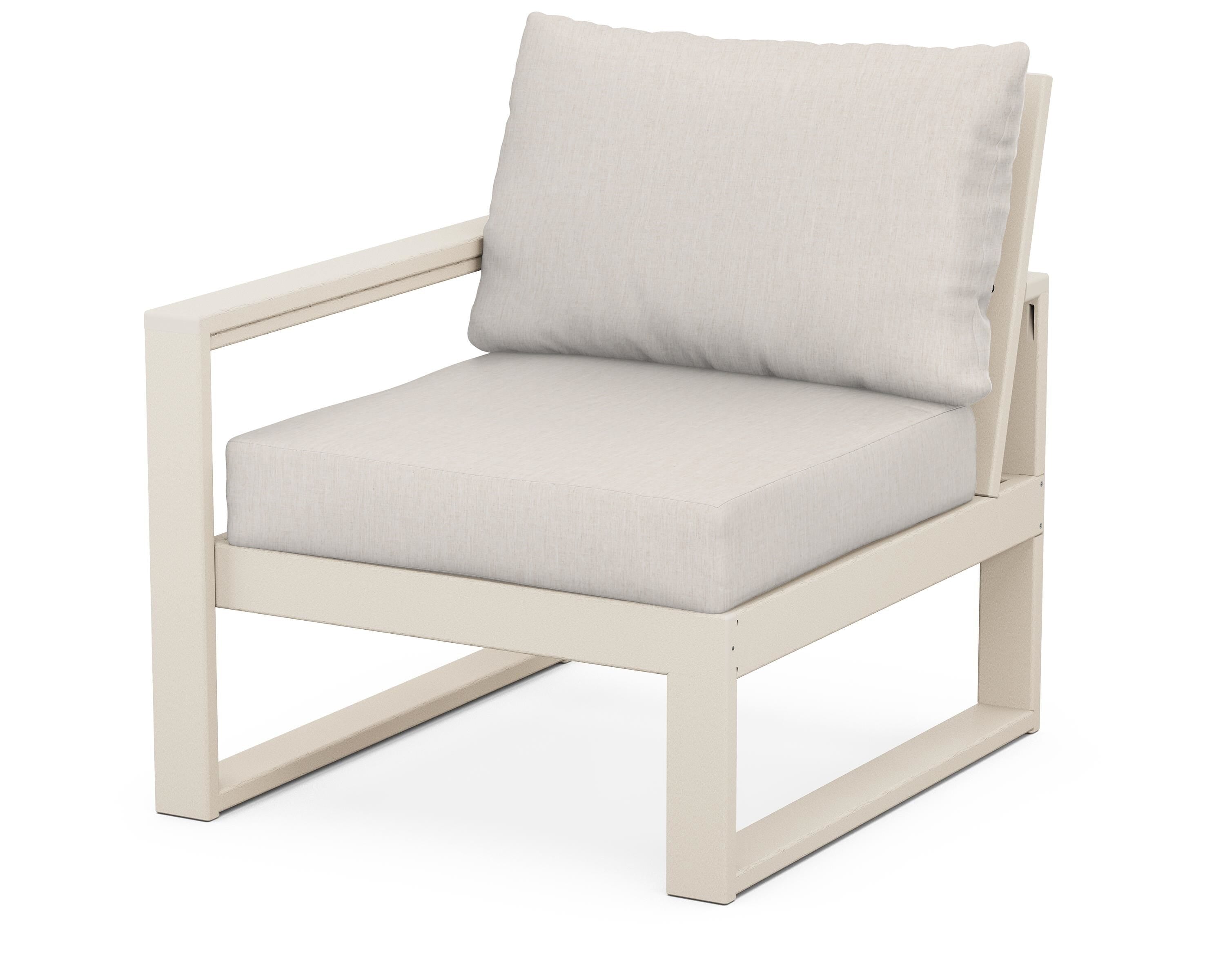 POLYWOOD® EDGE Modular Left Arm Chair in Sand / Cast Ash