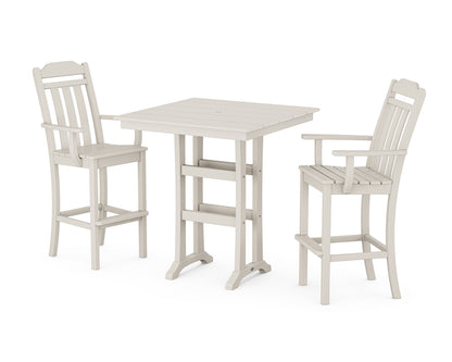 Country Living Cottage 3-Piece Farmhouse Bar Set with Trestle Legs in Sand