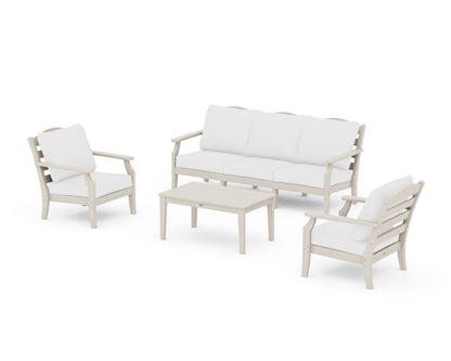 Draper James™ by  POLYWOOD® Savannah 4-Piece Deep Seating Set with Sofa in Sand / Natural