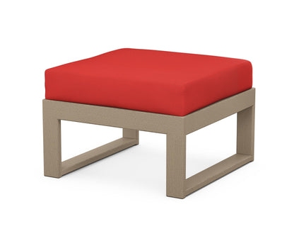 Unbranded Modular Ottoman - Modern in Vintage Sahara / Crimson Linen