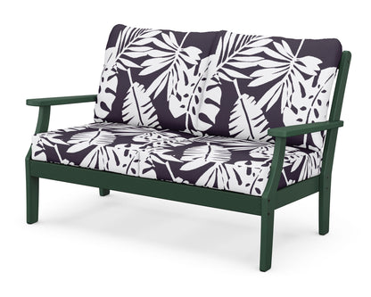 POLYWOOD® Braxton Deep Seating Loveseat in Green / Leaf Navy
