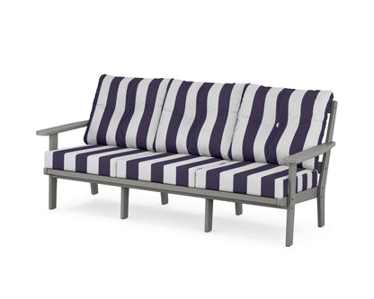 POLYWOOD® Prairie Deep Seating Sofa in Slate Grey / Cabana Stripe Navy