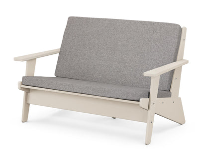 POLYWOOD® Riviera Modern Lounge Loveseat in Sand / Grey Mist