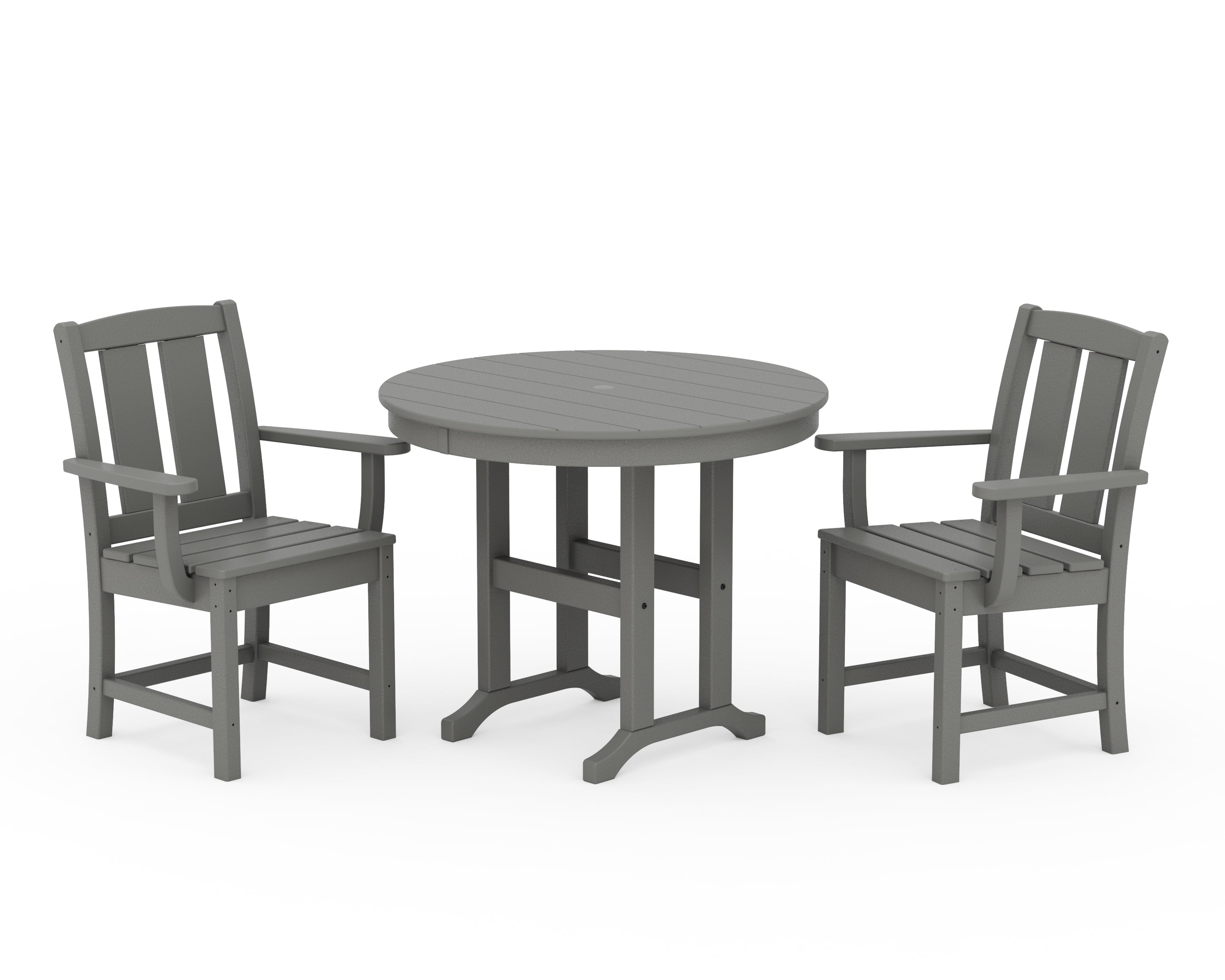 POLYWOOD® Mission 3-Piece Farmhouse Dining Set in Slate Grey