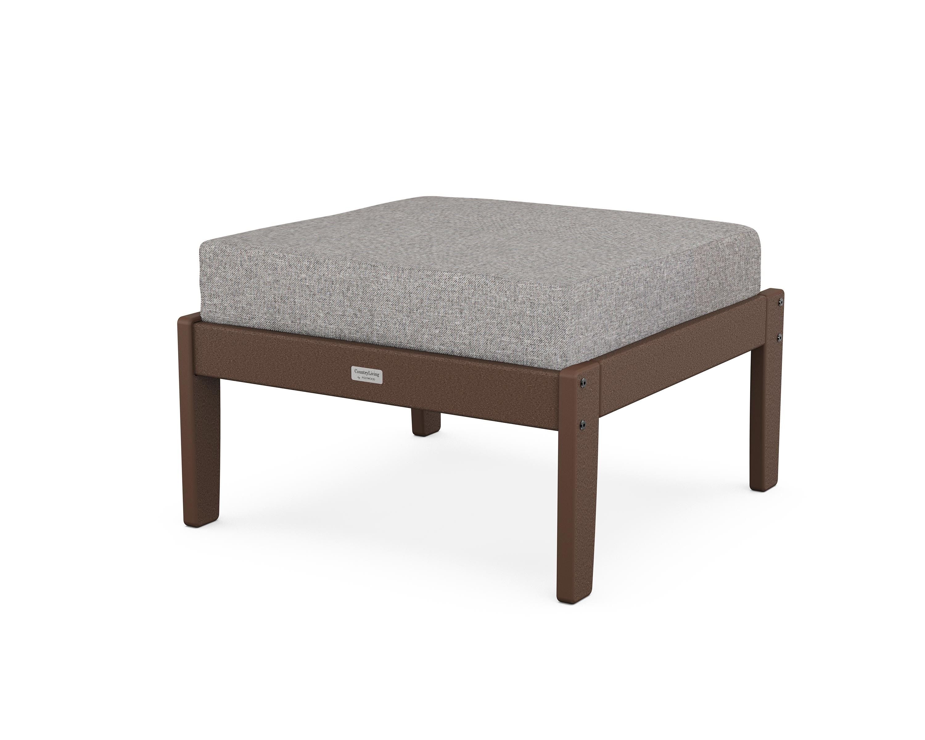 Country Living Cottage Deep Seating Ottoman in Mahogany / Grey Mist