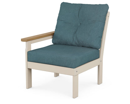 POLYWOOD® Vineyard Modular Left Arm Chair in Sand / Natural / Ocean Teal
