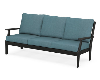 POLYWOOD® Braxton Deep Seating Sofa in Black / Ocean Teal